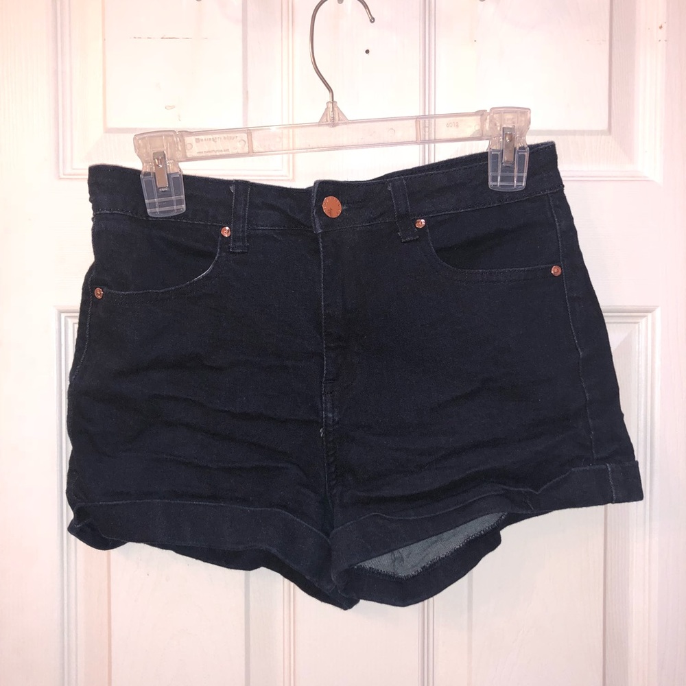 Navy denim shorts